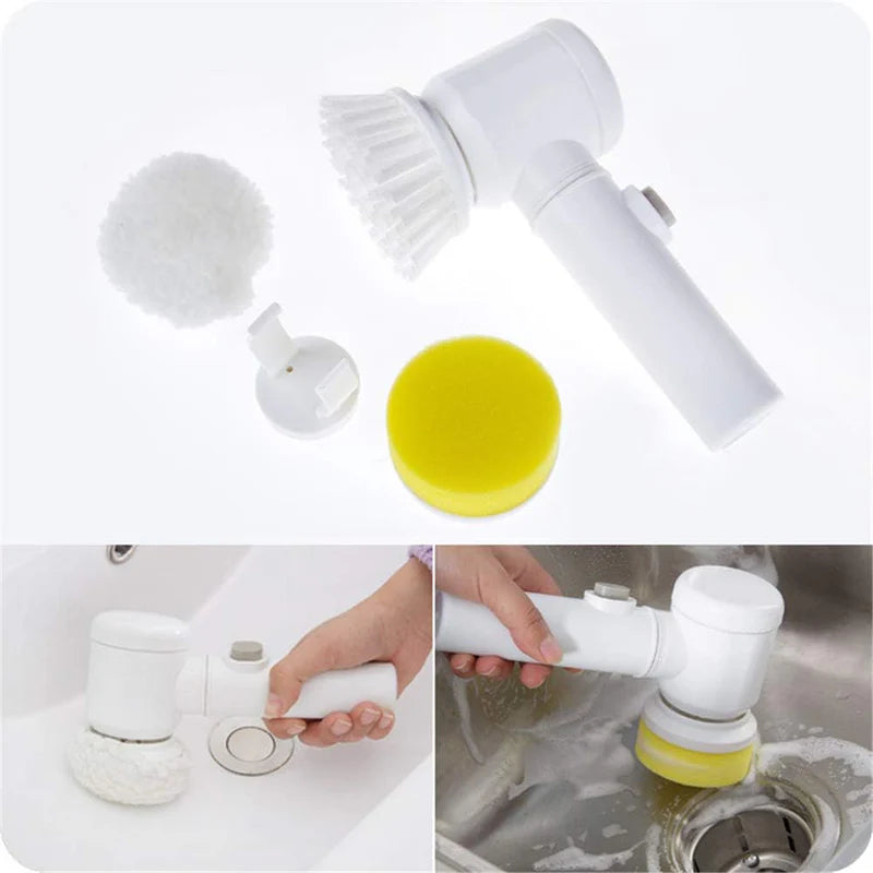 Cleaning Magic Electric Brush (5-in-1) – Multi-Purpose Power Scrubber ✨
