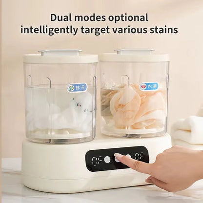 Double Bucket Mini Washing Machine – Compact Twin Tub Washer ✨