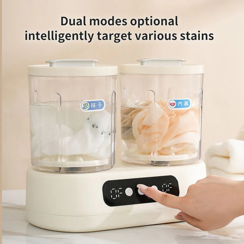 Double Bucket Mini Washing Machine – Compact Twin Tub Washer ✨