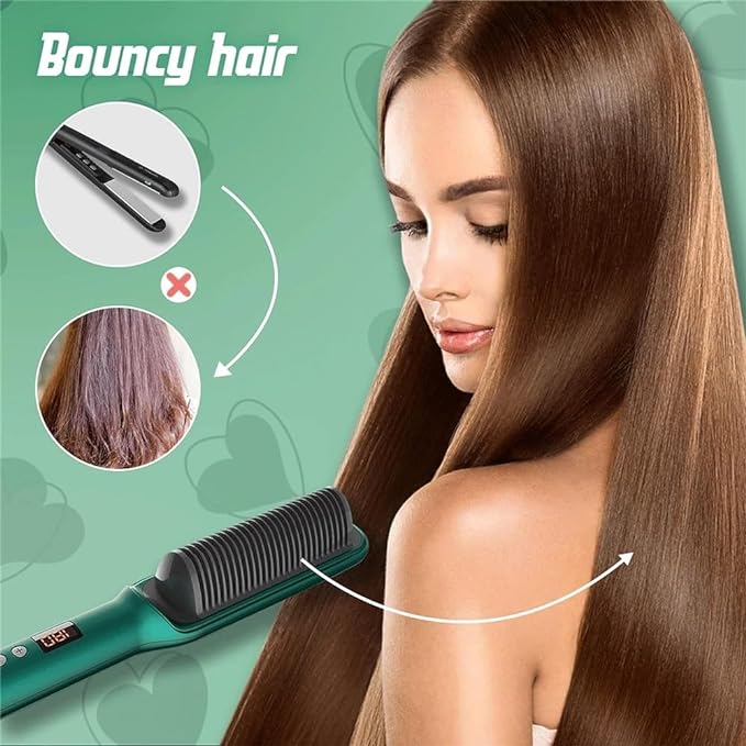 Hair Straightener Comb | Fast Heating Electric Hair Straightening Brush