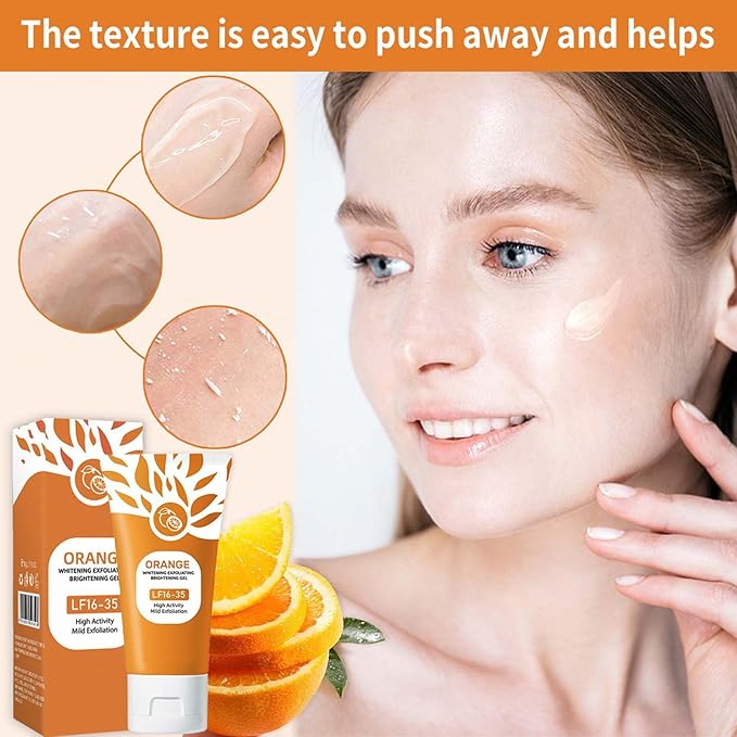 ✨ Dull & Dark Skin? Orange Brightening Gel removes dead skin and gives instant glow 🍊